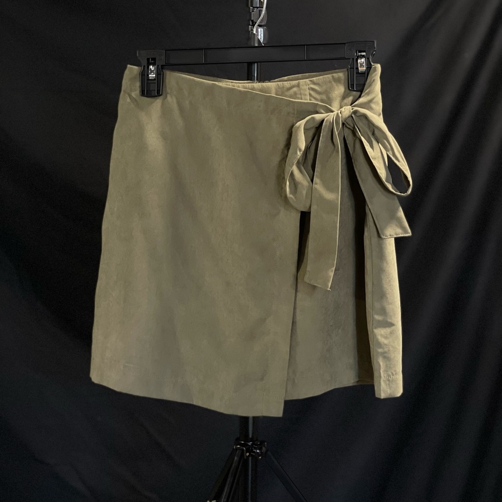 Army Green Side Tie Skirt